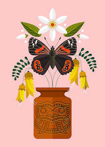 Ellen Giggenbach: Admiral Butterfly and Vase - Ellen Giggenbach