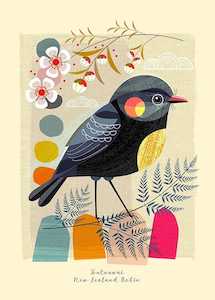 Toutouwai, Small Birds of NZ - Ellen Giggenbach
