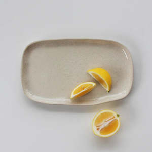 Ceramic Rectangle Platter - Oatmeal