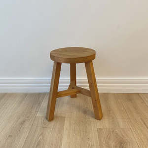 Teak Round Stool - natural