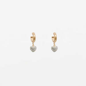 Stella And Gemma Jewellery: Crystal Heart Hoop Earrings
