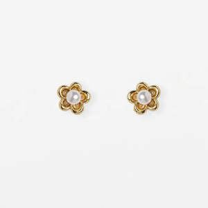 Stella And Gemma Jewellery: Gold Pearl Daisy Earrings