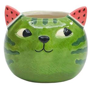 Vases Planters And Pots: Watermelon Cat Small Planter