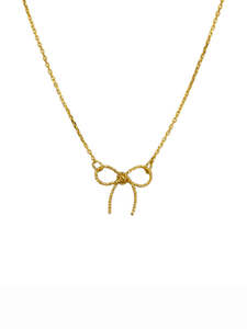Gold Petite Florence Bow Necklace
