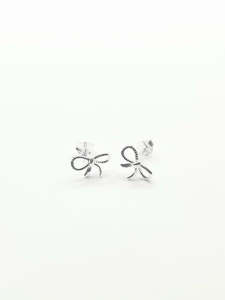 Sterling Silver Rope Bow Earrings