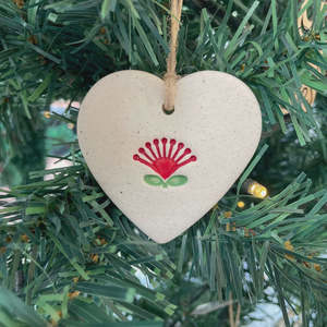 Ceramic Heart - Pohutukawa