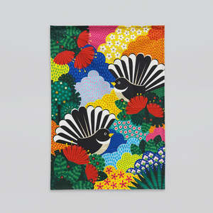 Kiwiana Tea Towel - Fantail Paradise