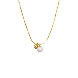 Gold Pearl and Ball Necklace