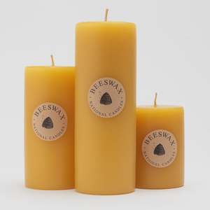 Homewares: Beeswax Pillar Candles