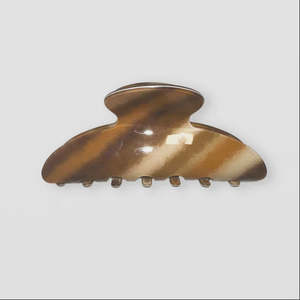 Accessories: S + G Claw Clip - Brown Stripes