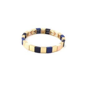 Tiger Tree: Navy Square Tile Bracelet