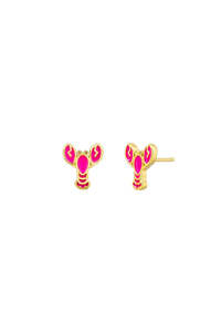 Tiger Tree: Pink Lobster Studs