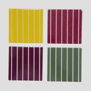 Onyx Square Stripe Ceramic Coaster