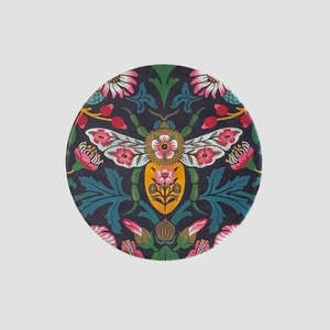 Tanya Wolfkamp Ceramic Coaster - Damask Bee