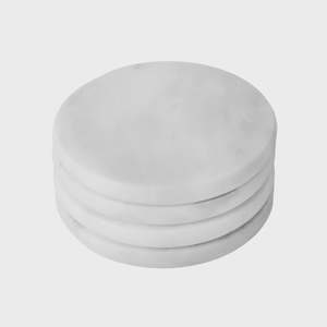 Homewares: Round White Marble Coasters