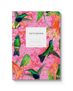 A6 Notebook - Marble Hummingbirds