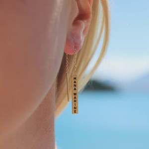 Little Taonga: Mana Wahine Thread Earrings - Gold