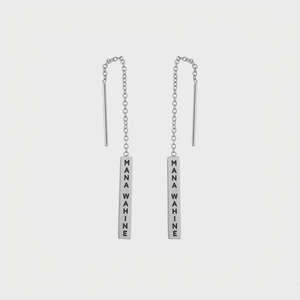 Little Taonga: Mana Wahine Thread Earrings - Silver