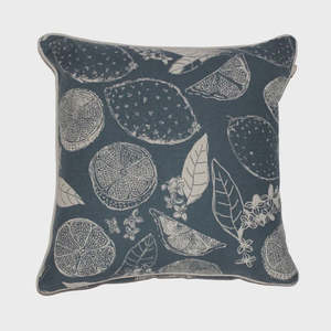 Raine and Humble Lemon Marmalade Cushion - Dark Slate