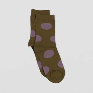 S + G Socks - Olive w/ Purple Spots