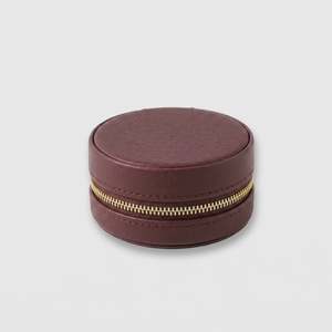 Stella And Gemma Jewellery: Jewellery Box Round - Dark Cherry
