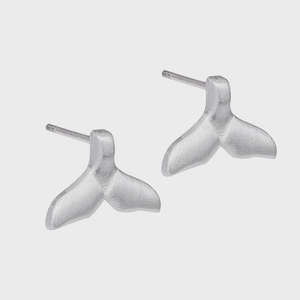 Whale Fluke Studs - Silver