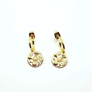 Gold Mermaid Pearl Hoops