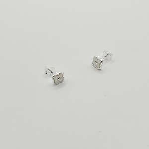 Sterling Silver White Blossom Studs