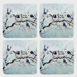 Kitchen: Fairy Wren - Resin Coasters