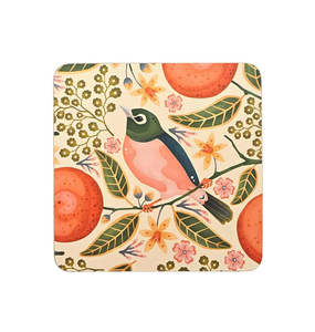 Catherine Marion Cream Waxeye and Mandarin  Coaster