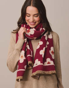 Tiger Tree: Cherry Autumn Flower Scarf