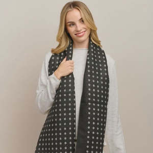 Tiger Tree: Black Petite Fleur Scarf