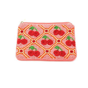 Cherry Garden Beaded Purse
