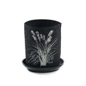 Eco Felt Grow Bag - Toetoe On Dark Grey