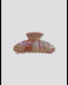 S + G Claw Clip - Oval Marbled Pink