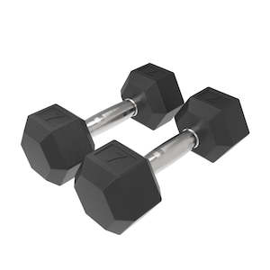 Dumbbells: 7.5kg HD Rubber Hex Dumbbell - Single