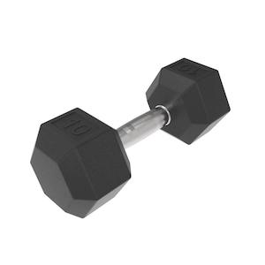 10kg HD Rubber Hex Dumbbell