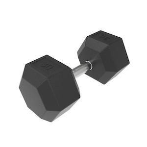 Dumbbells: 30kg HD Rubber Hex Dumbbell