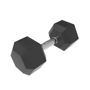 Hex Dumbbells: 15kg HD Rubber Hex Dumbbell