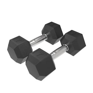 Dumbbells: 7.5kg HD Rubber Hex Dumbbell - Pair
