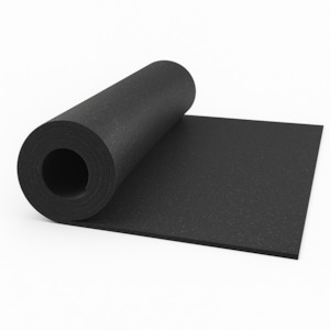 Rubber Gym Floor Roll - 10mm x 1.5m Black/Grey