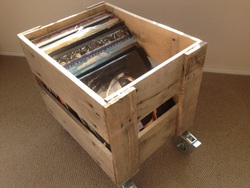 Storage Crates: Rustic vinyl storage crate