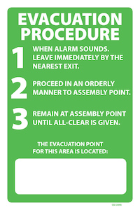 Evacuation Procedure - Industrial Signs