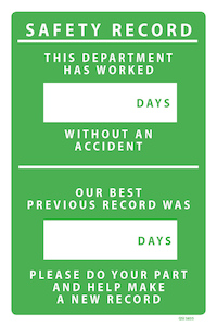 Safety Record Department - Industrial Signs