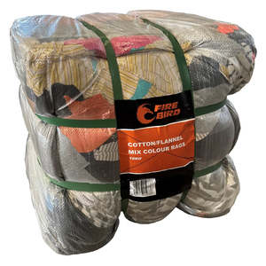 Rags: Fire Bird Cotton / Flannel mix colour rags 16kg
