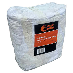 Rags: Fire Bird Low Lint white cotton rags 10kg