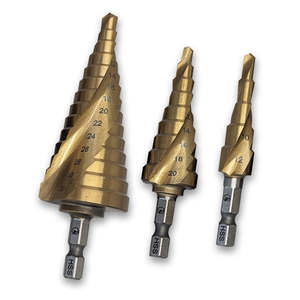 Step Drill Bits: Fire Bird Step drill 6-32MM GOLD spiral