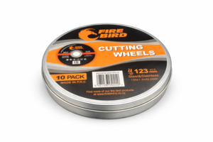 Fire Bird Cutting Disc 10PK metal tin 125 X 1
