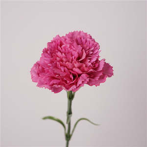 Flower: Carnation Real Touch Single Artificial Flower Hot Pink 50cm Stem CARNATION007