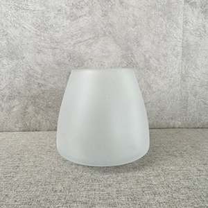 SEMI-TRANSPARENT FROSTED GLASS VASE WHITE